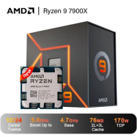 AMD Ryzen 9 7900X R9 7900X 4.7 GHz 12-Core 24-Thread CPU 5NM L3=64M 100-000000589 Socket AM5 New Sea