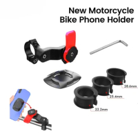 Bike Motorcycle Handlebar Phone Holder Bracket Anti-shake Mount Stand Adapter Accessories 360Degrees Rotatable for MTB Bike Moto