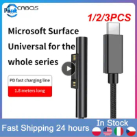 1/2/3PCS USB Type C Power Supply Charger Adapter 65W 15V 3A PD Fast Charging Cable Cord for Microsoft Surface 3 4 5 6 GO