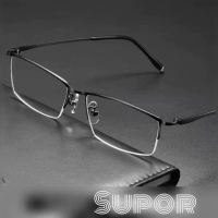 Frame kacamata minus HF19 Titanium half frame Minimalis elegan minus