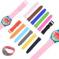 Watch Accessories For Swatch Silicone Strap Plastic Buckle Bracelet 12mm 16mm 17mm 19mm 20mm Sports Rubber Watch Band