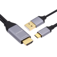 Reversible HDTV 1.4 DisplayPort DP Source To USB 3.1 Type C USB-C Displays Male 4K HDTV Cable for Laptop Monitor 1.8m