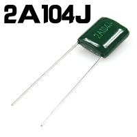 滌綸電容 2A104J 100V 100nF 0.1uF 聚酯電容 薄膜電容 一件100只