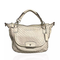 Coach [PRELOVED] Coach Kristin Woven White Leather SHW Handbag