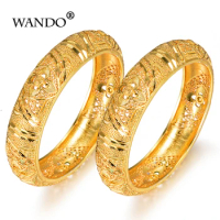 Flower Gold Color Bracelet Bangle For Women Men Arab Ethiopian Africa Dubai Gold Color Bangle Jewelry Gift