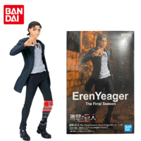 Bandai Genuine Attack on Titan Anime Figure Eren Jaeger Action Figure Toys for Boys Girls Kids Christmas Gift Collectible Model