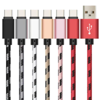 2M USB-C Cable for Xiaomi A1 Type C Cable Charging Data Transmission USB Type C Nylon Woven USB Cable for Samsung S9 S8 Plus