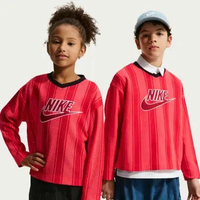 NIKE K NSW Mesh Jersey Long Sleeve Top [IF2304-696] XL LT CRIMSON/BLACK/TEAM CRIMSON