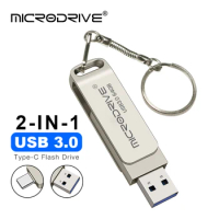 For Phone OTG Type C Flash Drive Memory Stick 128GB 256GB Pendrive 2 in 1 USB 3.0 Flash Drive 64GB U Disk