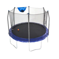 2024 New Round Outdoor Trampoline for Kids with Enclosure Net, Basketball Hoop, ASTM Approval, 800 LBS Weight Capacity