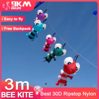 9KM 3m Bee Kite Line Laundry Kite Soft Inflatable 30D Ripstop Nylon with Bag for Kite Festival (Accept wholesale)