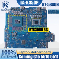 GDL56 LA-K453P For Dell Gaming G15 5510 5511 Notebook Mainboard R7-5800H RTX3060 6G 0F8CRX 0XF7N6 Laptop Motherboard Full Tested