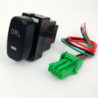 DRL LED Fan Fog Light Front Camera Recorder Monitor Radar Parking Sensor Switch Button Wire For Mitsubishi Pajero Lancer X