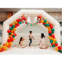 Commercial White Inflatables Bounce House Wedding Bouncer Trampoline Bouncy Castle Jumper Tent For Kids Adults Lawn Party