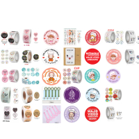 Sticker Thank You Roll Isi 500pcs Stiker Terima kasih Stiker Segel Makan Thinwall Minuman Botol Dll 