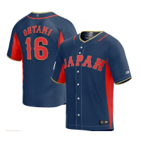 Japanese Baseball 16 Shohei Ohtani White Navy World Classic Player Jersey