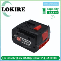 For BOSCH 14.4V 12.8AH Rechargeable Li-ion Battery Cell Pack for BOSCH Cordless Electric Drill Screwdriver BAT607G BAT614G
