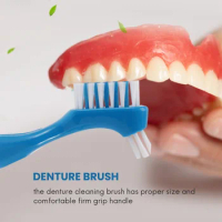12 Pack Denture Brush Hard Denture Cleaning Brush False Teeth Brush Toothbrush