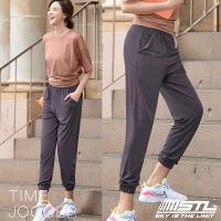 【STL】韓國 yoga 運動慢跑褲 TIME JOGGER 涼感縮口束腳長褲+5cm(藍莓紫BlackBerry)
