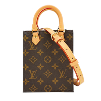 Louis Vuitton LV路易威登 展示品 Petit Sac Plat 手提斜背二用琴譜包(M81295-咖)