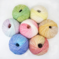 Autumn and winter dyeing gradual change wool thread medium thick handmade DIY rainbow shawl scarf knitting stick needle Baby Cro