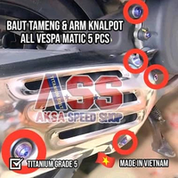 Baut Arm & Tameng knalpot Vespa Metic isi 5 Pcs blue Purple