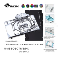 Bykski GPU Cooling Block For MSI RTX3060Ti VENTUS 2X 8G Full Cover GPU Water Cooling Cooler With Backplane N-MS3060TIVES-X