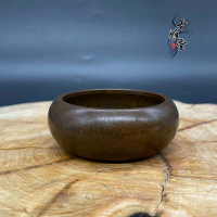 復古佛家熏香爐僧人碗缽狀桌面純銅小香爐復古信佛茶寵水缽銅擺件1入