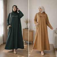 GAMIS WANITA POLOS JUMBO BIGSIZE OVERSIZE PANJANG LD120 LD130 LD140 SGS1003 LD 120 HIJAU BOTOL
