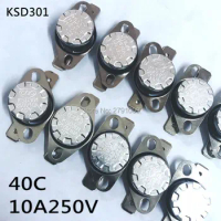 10PCS KSD301 40C NC NO 10A 250V Normally Closed Normally Open 40 Degrees NO Constant Temperature Temperature Control Switch FUSE