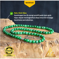Kalung Kesehatan Batu Akik Giok Hijau ASLI untuk Stamina Tubuh
