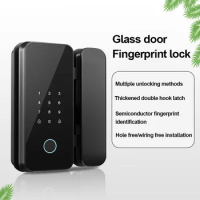 Glass Door Fingerprint Lock Office Fingerprint Lock Single Double Door Intelligent Lock USB Emergency Charging Access Lock