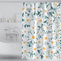 印花家用滌綸布浴簾加厚防水酒店浴簾衛浴隔水簾