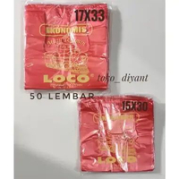Kantong plastik kresek loco ekonomis merah uk 15x30 17x33 | kantong kresek ekonomis tipis uk 15x30 c