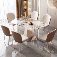 Extendable Marble Dining Table Center Round Conference Dressing Dining Table Kitchen Restaurant