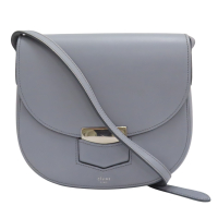 【二手名牌BRAND OFF】CELINE 賽琳 灰色 牛皮 Trotteur 肩背包
