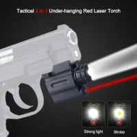 Tactical LED Weapon Gun Light With Red/Green Dot Laser Pointer Sight Military Airsoft Pistol Gun Light for 20mm Rail Pistol Aim