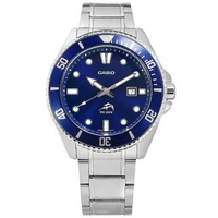 【CASIO 卡西歐】雙錶帶可替換 潛水錶 槍魚系列 藍水鬼 防水 日期 不鏽鋼手錶 藍色 44mm(MDV-106BD-2A)