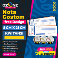 Ozone Grafika Kwitansi Custom 8x21cm Tinta Pigment Anti Air Best Quality isi 50 lembar