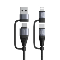 【Joyroom】60W 四合一 USB/Type-C to Type-C/Lightning 120cm快充充電線(SA37-2T2)
