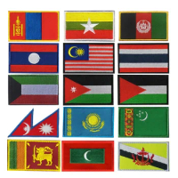 Asian countries flag Tactical Patch Thailand Kazakhstan Maldives Badge Hook Loop Emblem DIY Backpack Clothing