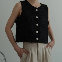 ￼KOOZEE - RUBY TWEED VEST - VEST WANITA