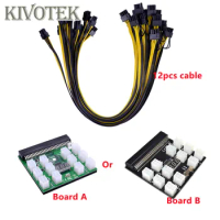 12pcs 50cm 18AWG 6Pin to 6+2 8Pin Power Cable +1xPower Module Breakout Board with for HP 1200W 750W PSU Video Card