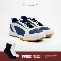 Origoza Sepatu Bulutangkis Pria & Wanita HARNESS NAVY Size 39-43 Original Premium Material Karet Rub