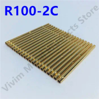 20/100PCS R100-2C Test Pin P100-B Receptacle Brass Tube Needle Sleeve Seat Crimp Connect Probe Sleeve 29.3mm Outer Dia 1.67mm