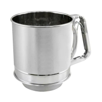 【MINEX】日本不銹鋼手壓式麵粉篩杯-單層網-特大-12cm-日本製(V-604)