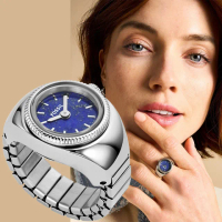 【FOSSIL】Watch Ring 青金石手錶戒指 戒指錶-銀 母親節 送禮 禮物(ES5347)