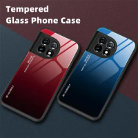 Tempered Glass Case For Oneplus 11 5G CPH2449 CPH2447 Gradient Glass Back Cover Hard Case Soft Bumper for Oneplus 11 Oneplus11