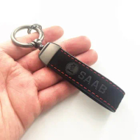 Suede Leather Car Keychain Key Rings For Saab 93 9-3 95 9-5 900 9 3 9 5 Key Chain Holder Car Styling Accessories