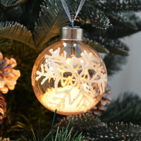 唯美立體手繪雪花松樹麋鹿星星閃亮圣誕樹裝飾掛球掛燈燈球發光球
